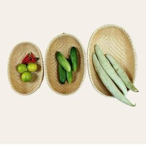 Bandeja de Bambú y Ratán Ecológica Hecha a Mano con Tamaño Personalizado OEM |   Cesta Ovalada Natural para Decoración Navideña y Almacenamiento - Product Image 3