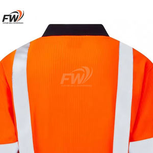 Camisa de Trabajo de Manga Larga con Botones, Ropa de Trabajo Reflectante de Alta Visibilidad, Uniforme para Hombre, Camisa Fluorescente Roja de Alta Visibilidad - Product Image 5