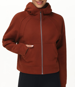 Sweat-shirts à capuche actifs pour femmes personnalisés, à fermeture éclair, à manches longues, légers, avec poches, tenues tendance - Product Image 3