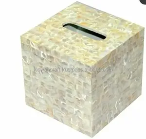 Caja de pañuelos de piedra y resina sólida personalizable Diseño fantástico con servilletero de forma cuadrada Tamaño más vendido - Product Image 3