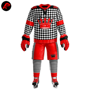 Maillot et pantalon de hockey sur glace respirants 100 % polyester de haute qualité 2023 avec impression par transfert thermique, couleur et nom d'équipe personnalisés - Product Image 2