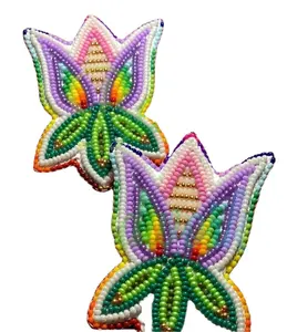 Women Bohemian Statement Beads Earring Jewelry Colorful Handmade Stud Earrings Seed Beaded Earrings Studs