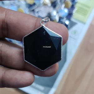 Colgantes Hexagonales Hechos a Mano con Borde Plateado de Ágata de la Mejor Calidad, Piedras Preciosas al por Mayor, Cristal F S - Product Image 1