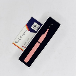 Pince à épiler professionnelle Somofy Enterprises de haute qualité, en acier inoxydable, à pointe en fibre à 45 degrés, 10 mm, antistatique, fine et durable, pour cils - Product Image 5