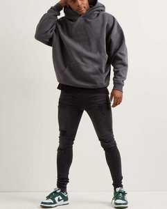 Vente en gros de luxe personnalisé poids lourd hommes fabrication de sweat à capuche surdimensionné coton lourd 100% 500gsm sweat à capuche en éponge française sans ficelle - Product Image 2