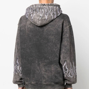 Low MOQ Wholesale Men Acid Wash Hoodies For Sale New Design Top Selling Men Acid Wash Hoodies - Product Image 4