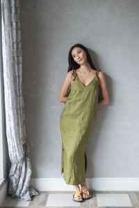 Cravate Spaghetti sangle robe col en V sans manches fluide Maxi robe décontracté une ligne dos nu robe de plage été nouveau Sexy Spaghetti sangle - Product Image 4