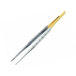 Yarım altın mikro Castroviejo sütür bağlama forseps Metal çelik cerrahi aletler diş ve göz prosedürlerinde küçük cerrahi için - Product Image 1