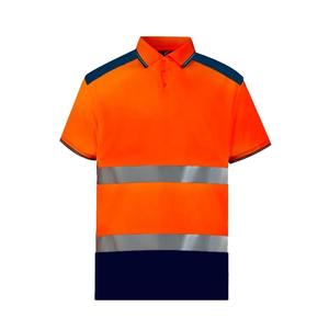 Camiseta Polo de Seguridad de Alta Visibilidad de Dos Tonos, Manga Corta con Cinta Reflectante y Bolsillos en el Pecho, Camisa de Trabajo Industrial - Product Image 4