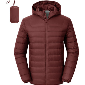 Men's Casual Sport Hooded <b>Windbreaker</b> Puffer Jackets Solid Color Warm Outwear with Waterproof Material for Outdoor Activities - Product Image 1