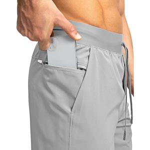 Short de sport pour homme avec poches zippées Short de course léger en polyester spandex - Product Image 3