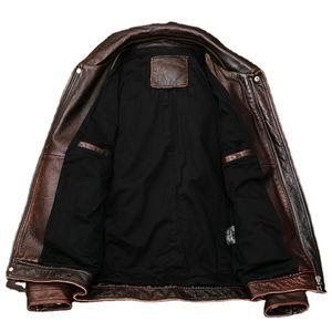 Veste en cuir de vachette originale pour hommes, manteau de moto surdimensionné et mince pour hommes, imperméable et respirant, service OEM accepté - Product Image 3