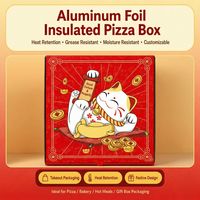Boîtes à pizza personnalisées, doublées de papier aluminium, laminées mat, gaufrées, emballages à emporter pour les commandes à livrer