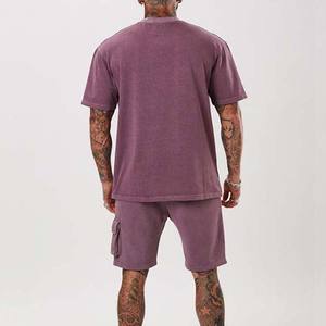 Sprixo Enterprises, chándal de manga corta para hombre, Conjunto de camiseta y pantalones cortos de verano, 2 bolsillos, conjuntos informales de dos piezas de gran tamaño de talla grande - Product Image 6