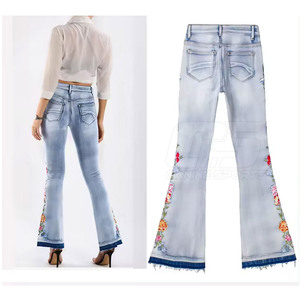 Venta al por mayor de alta calidad Ripped Flared Jeans para mujeres Distressed Trendy Women Bootcut Flare Jeans - Product Image 6
