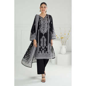 Conjunto de Traje Estampado de 3 Piezas Negro para Mujer - Product Image 3