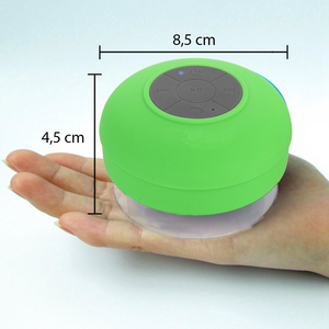 Mini haut-parleur de douche Bluetooth étanche IPX6 avec microphone et LED verte - Product Image 3