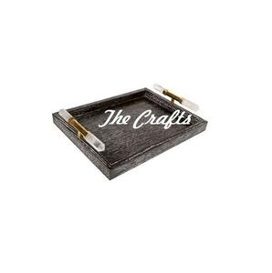 Fabulous Design Wooden Serving Tray With Acrylic And Metal Handles Kitchenware Serving Chocolate Food Tray <b>For</b> <b>Sale</b> - Product Image 1