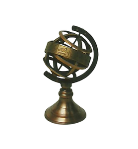 Grand Armillaire nautique en laiton doré avec base robuste, parfait pour l'affichage dans le bureau ou le salon - Product Image 2