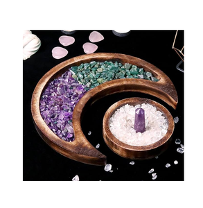 Wood Decorative Tray Elegant Design Moon Shape Wood Serving Tray decorative best selling home accessorie - Product Image 1