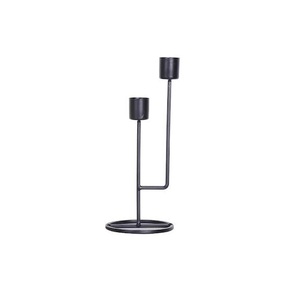 Luxury <b>Black</b> <b>Candle</b> <b>Holder</b> Round Powder Coated Metal Elegant Design for Stylish Home Decor Weddings and Special Events - Product Image 3