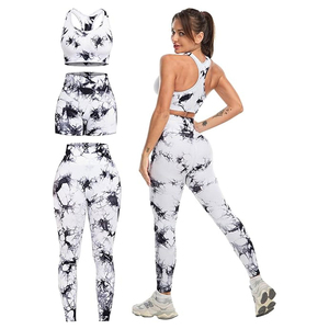 Ensemble de sport de luxe été formation taille haute Legging veste soutien-gorge 3 pièces ensemble Jogging actif débarrasser Fitness Yoga ensembles pour femmes - Product Image 3