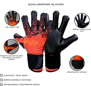 Gants de gardien de but de football professionnels en latex imperméables respirants à doigts entiers avec sangle de poignet réglable légers unisexes adultes - Product Image 2