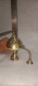 Brûleur à Bakhoor décoratif pour la maison, design moderne en métal artisanal, de qualité supérieure, plaqué or, pour diffuseur de parfum. - Product Image 2