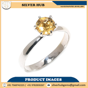 925 Solid Sterling Silver Handmade Fine <b>Rings</b> Natural Citrine Gemstone Wholesale OEM Birthstone Valentine's Day Gifts OEM - Product Image 2