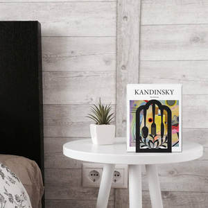 Modern Metal Decorative Black Bookends Attractive Pair for <b>Bookshelf</b> Organizer and Office <b>Desk</b> - Product Image 2