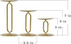 Bougeoir luxueux à double patte avec base ronde et plateau de table structuré pour la décoration de la maison Matériau métallique disponible - Product Image 2
