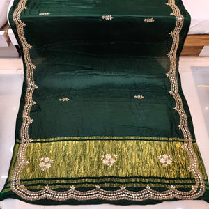 ส่าหรีผ้าไหมแท้นิ่มแบบคลาสสิกพร้อม Lagadi patta เหมาะสำหรับสวมใส่ในเทศกาลและแบบดั้งเดิม - Product Image 1