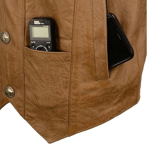 Chaleco de Motociclista para Hombre, Talla Grande, Spandex/Nylon, Cuello Redondo, Estilo Occidental, Casual, Invierno, Cierre de Cremallera, Novedad 2024 - Product Image 5