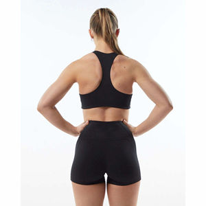 78% Nylon 22% Élasthanne Haut de gamme pour le yoga et le sport pour femme, col montant, dos nageur, sans coutures, ourlet avant, extensible dans les quatre sens, maintien moyen, occultant - Product Image 4