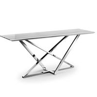 Dernière table basse rectangulaire moderne de luxe en acier inoxydable table centrale en verre trempé table console pour la décoration d'hôtel à la maison