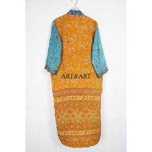 Women's Luxury Elegant Japanese Floral Silk Sari Kimono Robe Patchwork Bath Maxi Gown Soft Breathable Daily Life Autumn Summer - Product Image 5