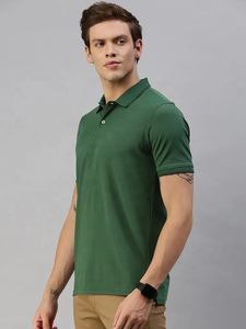 Respirant col rond manches courtes tenue décontracté demi-manches pour Polo T-Shirt Polyester confortable motif solide - Product Image 5