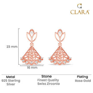Compre Pendientes Jhumki y Jhumka de Plata 925 de Primera Calidad para Mujer, Pendientes Largos y de Araña Chapados en Oro con Forma de Flor para Regalo de Boda - Product Image 5