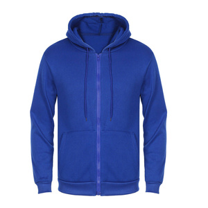 Premium hommes sweat à capuche zippé 100% coton solide polaire sweat décontracté doux confortable vêtements d'extérieur mode Streetwear élégant - Product Image 1