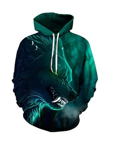 High Quality Thick <b>Men's</b> Embroidery Pullover Hoodie Cotton/Polyester French Terry Autumn Digital Printing - Product Image 5