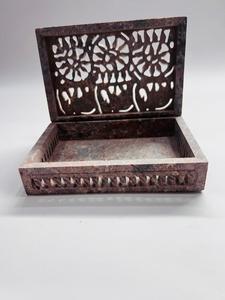 Elegant Modern Rectangle Shape Pure Marble Soapstone Carving <b>Box</b> with Engraved Design Decorative <b>Gifting</b> Jewelry <b>Box</b> - Product Image 2