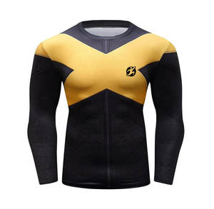 Meilleure vente d'éruptions cutanées respirantes en polyester/nylon de haute qualité pour hommes avec logo personnalisé Chemises de compression de fitness - Product Image 1