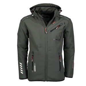 Nueva llegada chaqueta de viaje de poliéster transpirable para hombres, ropa de trabajo y exteriores Softshell personalizada, bolsillos interiores de malla ventilados - Product Image 1