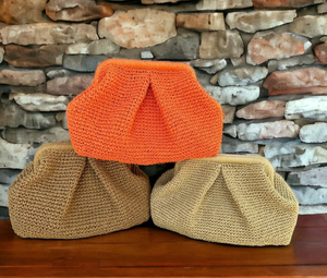Summer Beach Clutch , Natural <b>Wicker</b> Handmade <b>Bag</b> - Product Image 2