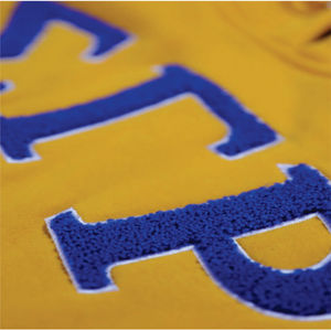 Logo personnalisé 60% coton 40% polyester 350 gsm polaire chenille broderie or royal SGR pull à capuche - Product Image 4