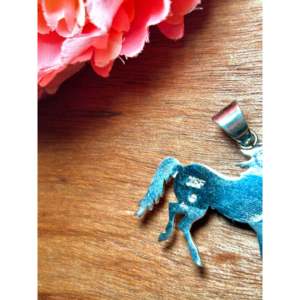 Navajo <b>Crafted</b> Kingman Turquoise & Sterling Silver Pendant Fine Jewelry Charms - Product Image 5