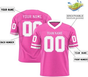 Camisetas de fútbol de poliéster transpirable personalizadas OEM manga de malla de secado rápido rayas Logo números nombre del equipo impresión sublimada - Product Image 4
