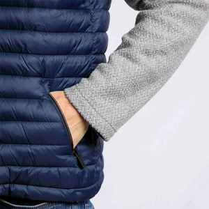 Gilet matelassé sans manches de qualité supérieure, couleur bleu marine, fermeture éclair, style streetwear, col montant, respirant, coupe-vent - Product Image 3