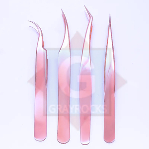 Ensemble de pinces à épiler personnalisées en acier inoxydable Pince à épiler pour extensions de cils Volume personnalisé - Product Image 3