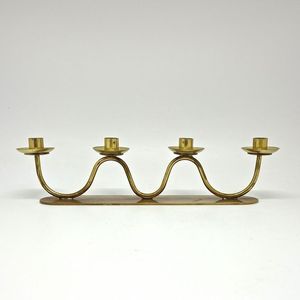 Support de bougies en métal de luxe, 4 bougies, design ondulé, résistant à la chaleur, personnalisable, unique, nouvelle arrivée, support d'éclairage pour événements, décoration de mariage - Product Image 1